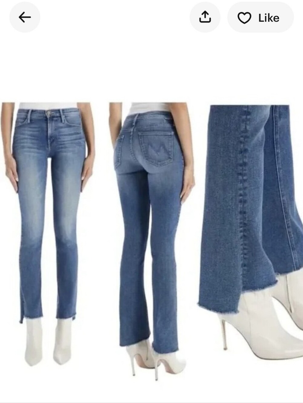 Size 27 Cropped Mother Jeans The Runaway Step Fray